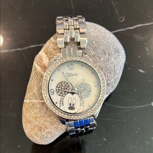 Disney Mickey Mouse Silver and Bling Watch